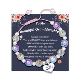D Dongjiangjin Gift Granddaughter Gifts from Grandma Granddaughter Bracelet 1st 4 3 6 7 8 9 Year Old Girl Gifts Birthday Christmas Preschool Graduation Gifts Jewellery for Girls Bracelet