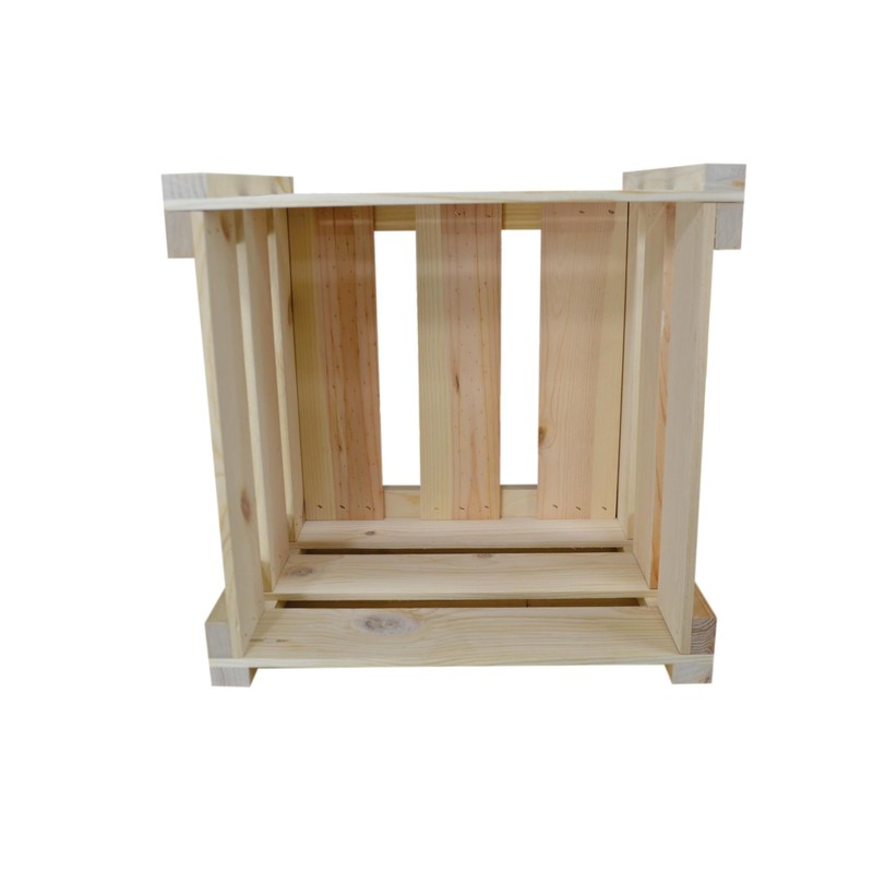 Farrinne Wooden Slatted Crate, 16x16x13 Inch Outside Dimensions Knockdowm Style