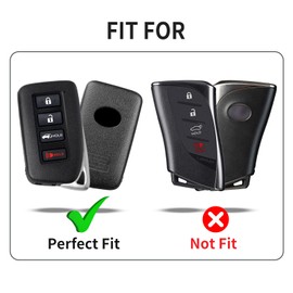 T-carbon Key Fob Cover with Keychain Fits Lexus RX NX IX 300h 350 Carbon Fiber Key Protection Shell Fits Lexus GS LS IS RC 250 300 350 450h 2018-2021 Smart Remote Keyless Accessories