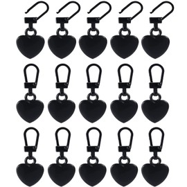 15pcs Heart Shaped Zipper Pulls,Detachable Metal Zipper Pull Kit Heart Shaped Zipper Pulls for Coats Backpacks Jackets Pants Jeans Suitcase Purses Handbags
