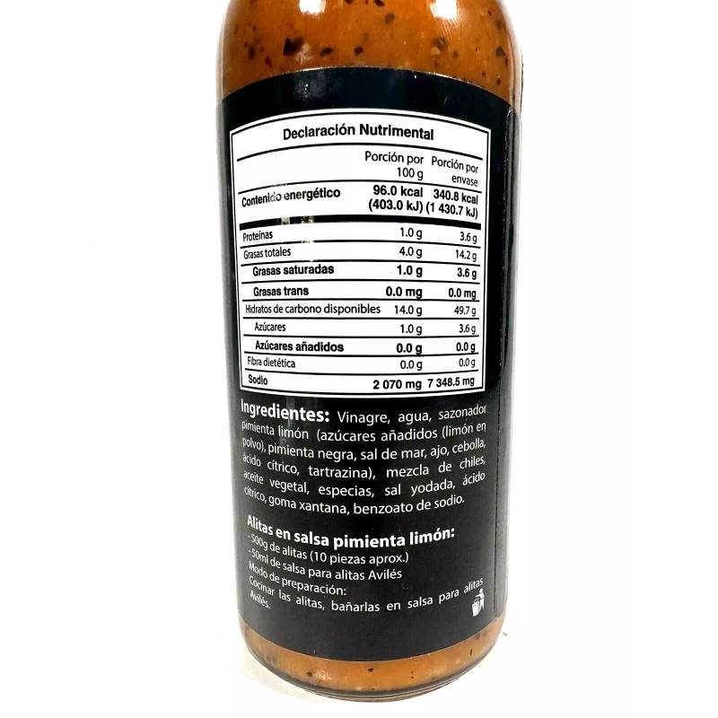 Aviles Salsa P/Alitas Pimienta Limon/Aviles Wings Sauce Lemon&Pepper 355ml/12oz