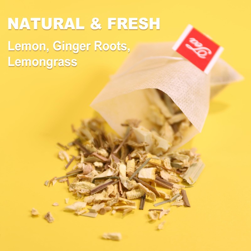 TEARELAE - Lemon Ginger Tea Bags, 70 Count - Natural