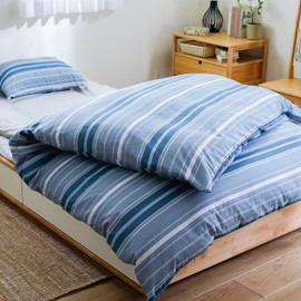 Showa Nishikawa 2240177133318 REUNUS Semi-Double Size Duvet Cover, Navy, 66.9 x 82.7 inches (170 x 210 cm), Satin, Quick Drying, Simple, Cute