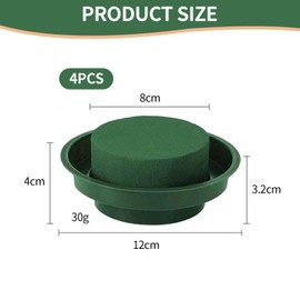 4 Pieces Floral Foam Bowls, Round Wet And Dry Floral Foam Bases, Diy Flower Arrangement Kit, Floral Supplies, Suitable For Floral Decoration, Wedding Decoration, Table Decoration