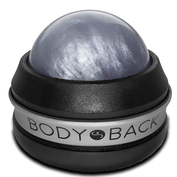Body Back Manual Massage Roller Ball, Roller Massager, Self Massager, Lacrosse Ball Massager, Back Massage Tool, Self Massage Ball for Sore Muscle & Joint Pain (Silver)