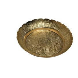 Aditri Creation Decorative Brass Prasad Plate for Pooja Utensils Nakshi Plate Item Articles for Indian Traditional Housewarming Pooja Items Festival Decorations Pooja Kit Home Decor (Size: -6 Inches