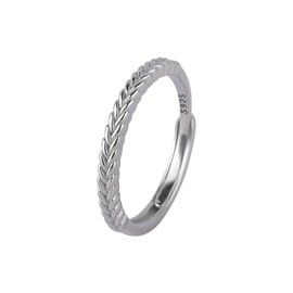 FASHGOOD 925 Sterling Silver Rings for Women,Wheat Rings,Adjustable Open Finger Rings,Sterling Silver Rings for Women with Gift Box