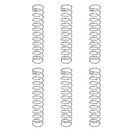 sourcing map 6Pcs Compression Springs, 1mm Wire Diameter x 9mm OD x 50mm Length 304 Stainless Steel Extension Spring Ballpoint Pen Pressure Springs for Shop Home Repairs, Silver