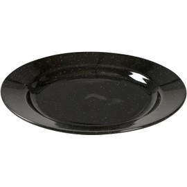 Abena Gastro Reusable Plastic Dinner Plates| 18cm | Pack of 12 Dinner Plates | Granite Black Plates | Hard Plastic Plates | Dishwasher Safe Black Dinner Plates | Unbreakable Dinner Plates