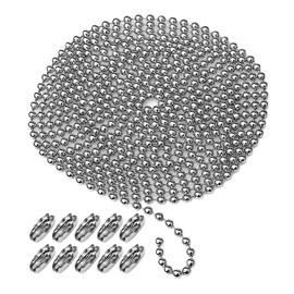 SUMAJU 4.5 MM Beaded Pull Chain Extension, Roller Blind Beaded Chain with 10 Matching Connectors(3 Meters/9.8 Feet)