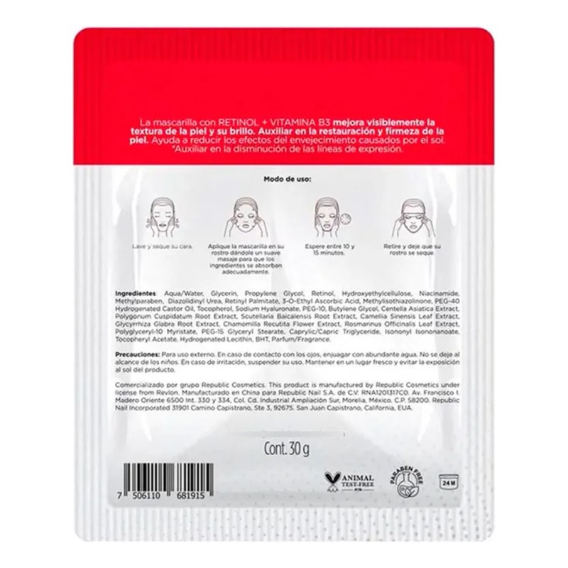 Mascarilla Facial Revlon Retinol Puro 30gr