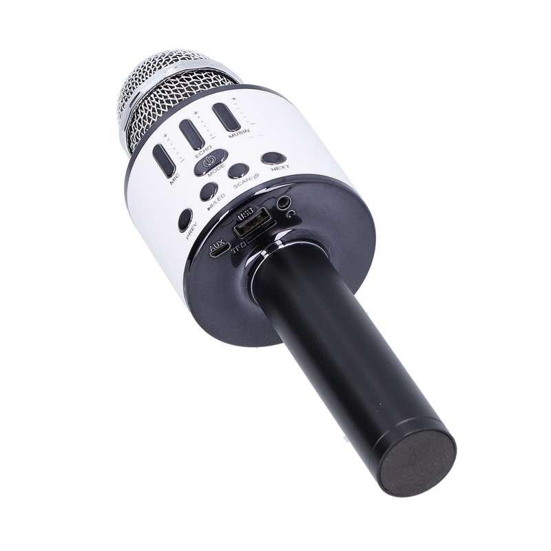 Q88 Microphone Wireless Bluetooth Karaoke LED Portable Handheld Black for