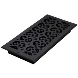 Decor Grates ST614W Scroll Design Wall/Ceiling Register, 6x14 Inches, Textured Black