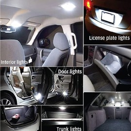 britelites Jtech 10x T10 194 168 W5W 1.5W 6000K White 3030 Bright LED Chips, Dome Light, Map Light, Door Light, Courtesy Light, License Plate Light