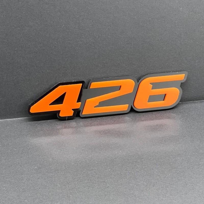 Emblem Badge 2x Orange Black 426 Hemi Emblems 426 Side