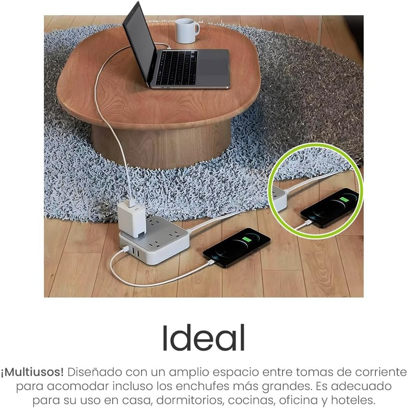 Regleta 7 en 1 con USB-C y USB-A – 4