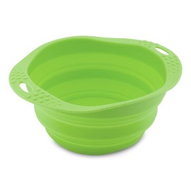 Beco Pets Travel Bowl, Collapsible and Expandable Food and Water Bowl for Dogs, BPA-Free, Food Grade Silicone, Green Medium