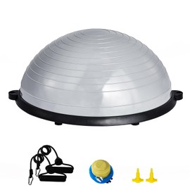 HAPPYBUY Half Exercise Ball Trainer, 23 inch, 660lbs Capacity, with Bands & Pump, for Home Gym
