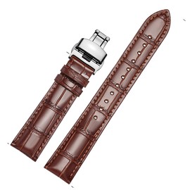 MUENShop Extended Genuine Leather Strap XXL Quick Release 18mm-22mm with Deployment Buckle Butterfly Buckle