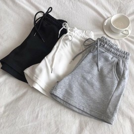 Women's High-Waisted Elastic Band Summer Shorts Daily Shorts White/2XL