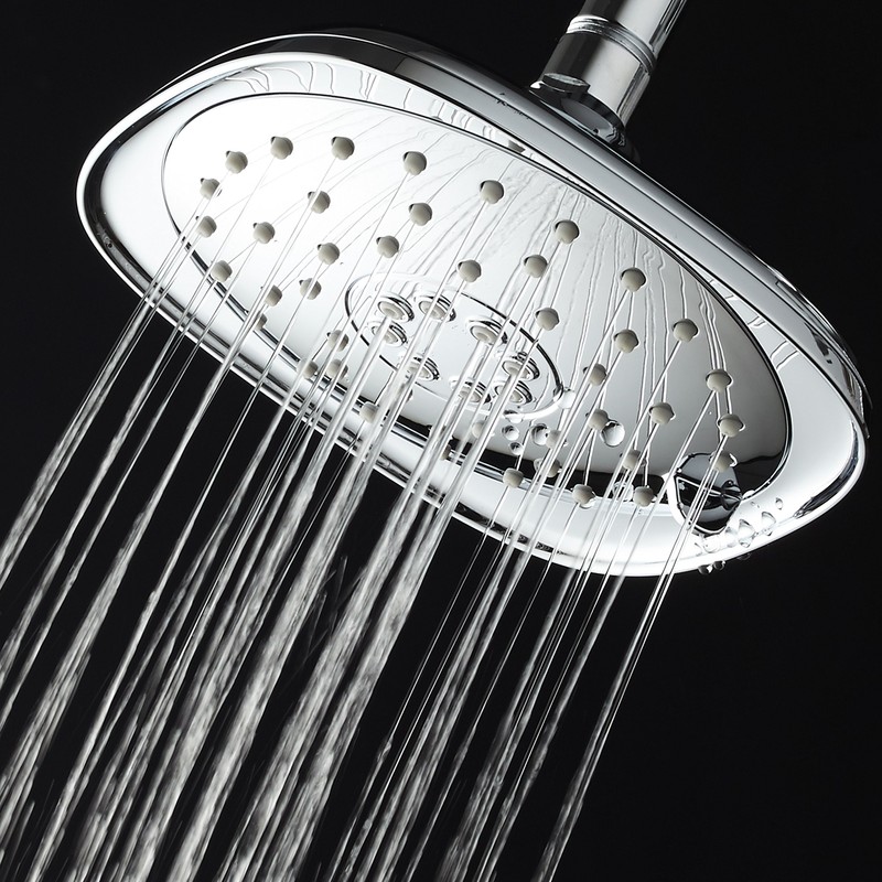 High-Pressure 3-function Giant 7.3-Inch Designer Rain Shower Head w/High-Power Pulsating