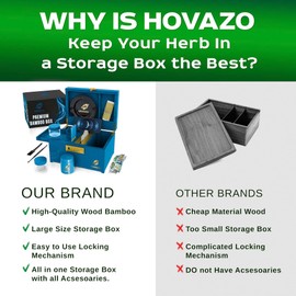 HOVANZO Upgraded 2025 Premium Large Bamboo Box - Locking Storage Decorative Box with Combination Lock - Storage Box Wooden Locking Storage Box - Decorative box for Home