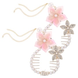 OATIPHO 2pcs Vintage Flower Hair Clips with Tassel Secure Grip Metal Claw Clips for Comfortable Bun and Ponytail Hairstyles Elegant Accessories for Weddings and Birthdays for Women