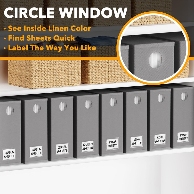 SpaceAid 8 Pack Bed Sheet Organizers and Storage, Foldable Sheet