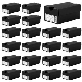 24 Pack Mini Sneaker Boxes for Party Favors 4.7 x 2.5 x 2 Inch Mini Shoe Gifts Boxes for Candies Cookies Snacks Sports Small Gift Case with Label for Wedding , Holiday, Birthday Party Favor (Black)