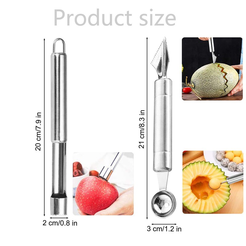 Stainless Steel Fruit Tool Set,2 Pcs Fruit Core Remover Tool