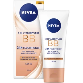 NIVEA 5in1 Tagespflege BB 24h Feuchtigkeit Mittlerer bis Dunkler Hauttyp, 50 ml