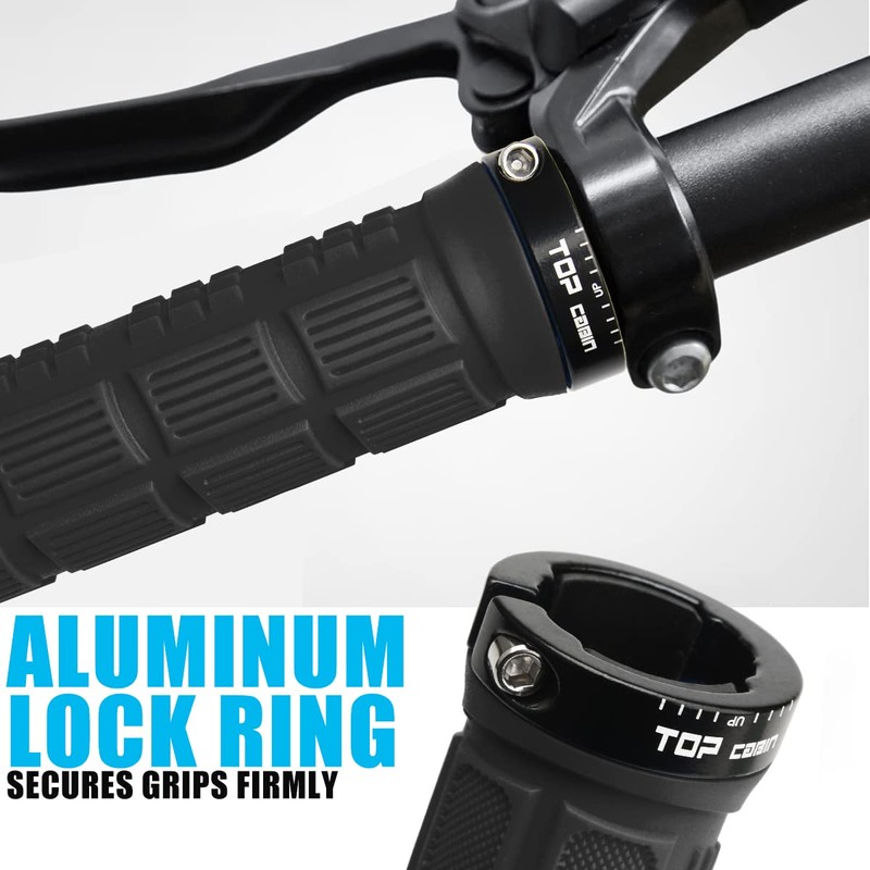 TOPCABIN Bike Grips Double Lock Bicycle Handlebar Grips Rubber Grips