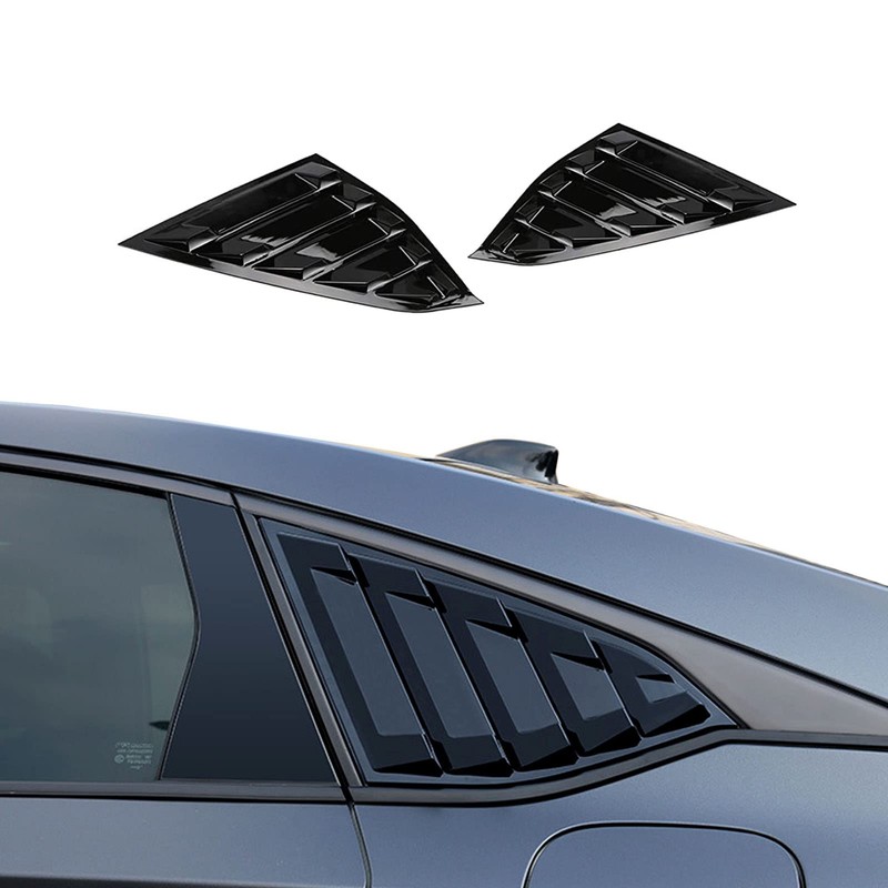 TLIFORT for Accord Glossy Black Window Scoops Louvers for Honda