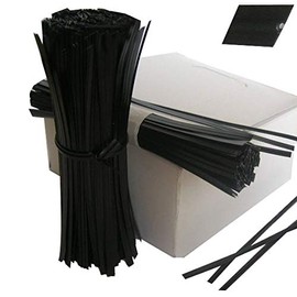 Weststone Brand - 1000pcs Plastic Twist Ties, 7"(180mm) x 5/32"(4mm), Black Flat, Re-Usable, Moisture Resistant