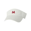 One Size White Visor Red Bow with Polka Dots Embroidered