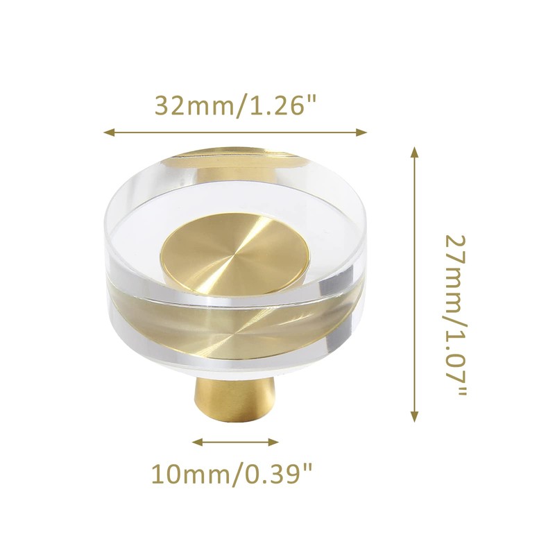 Uenhoy 6 Pack Glass Crystal Cabinet Knobs Round Drawer Knob