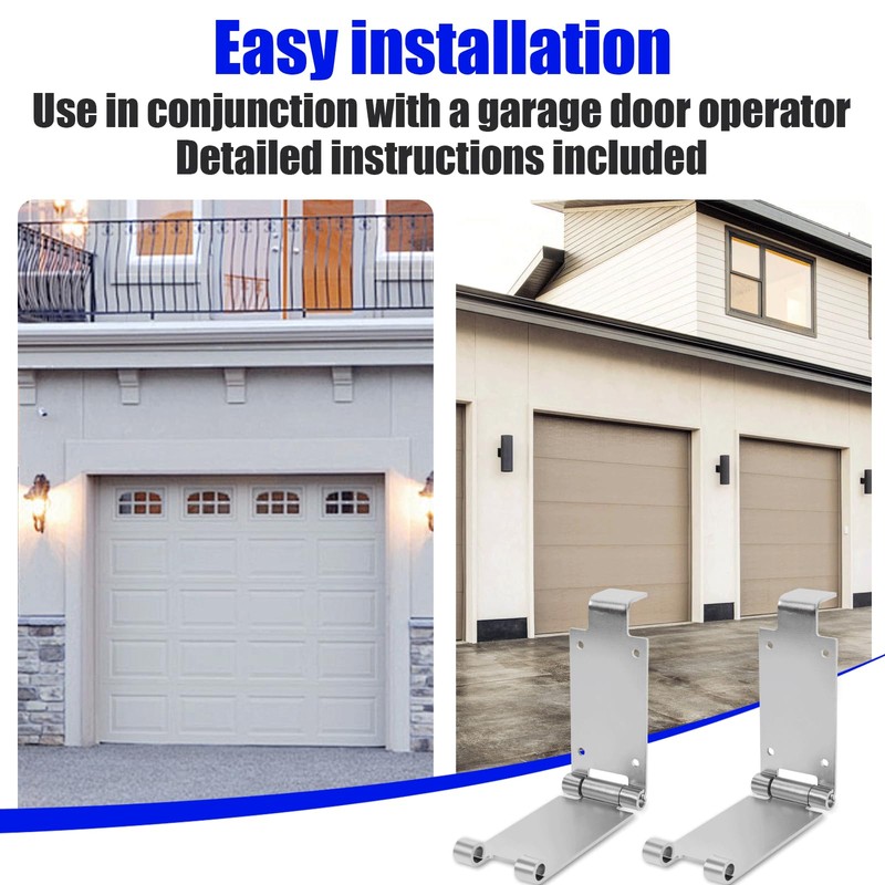 1 Pair Low Headroom Garage Door Top Brackets/Hinges Works with