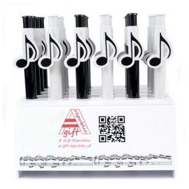 Pack 24 bolígrafos blancos nota musical B1007