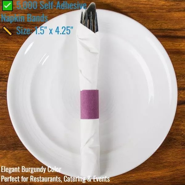 Hoffmaster Standard Napkin Band Paper Napkin Rings Self Adhesive 5000