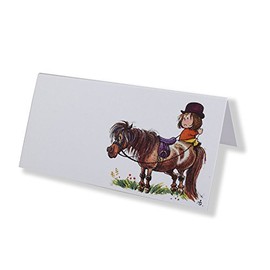 10 Thelwell place setting cards for guests names. Pony or Horse themed cartoons. Great for dinner parties, weddings etc