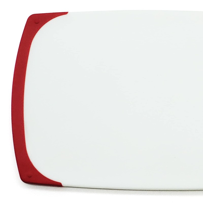 Starfrit 10-Inch x 6-Inch Antibacterial Cutting Board, White and Red