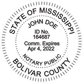 Round Notary Stamp for State of Mississippi- Self Inking Stamp - Top Brand Unit with Bottom Locking Cover for Longer Lasting Stamp - 5 Year Warranty