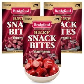 Bridgford Beef Snack Bites 4 oz Pack of 3 - Ready-to-Eat Snacks for On-the-Go Snacking - Gluten-Free Zero Carbs Meat Snacks for Adults - Keto Beef Snack Bites for Your Keto Diets
