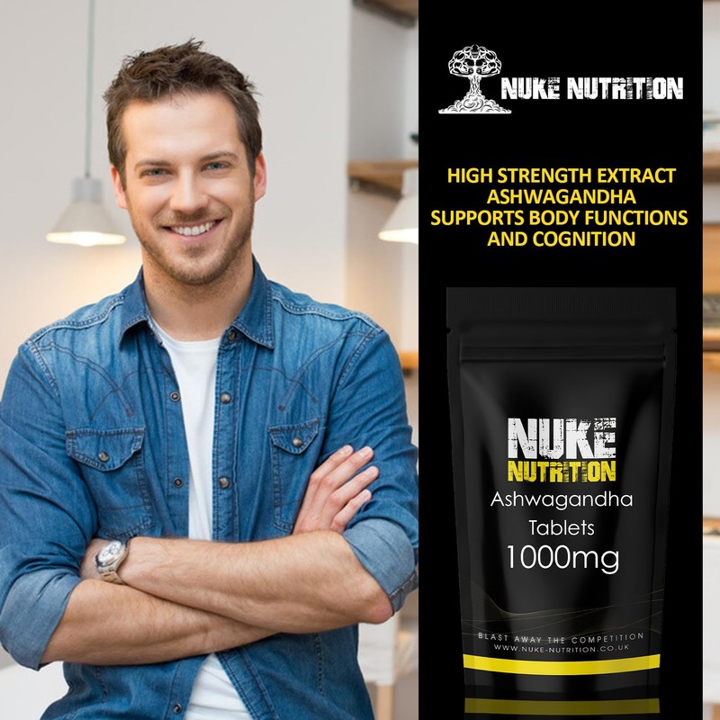 Nuke Nutrition Ashwagandha Tablets | 60 Tablets | 1000mg High
