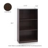 Furinno Basic 3-Tier Bookcase Storage Shelves, Dark Brown