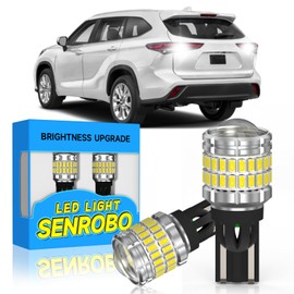 SENROBO 921 912 LED Reverse Light Bulb Fit for Toyota Highlander 2008-2025, Super Bright T15 LED Bulb with Lens, 6000K Cool White Backup Lights Replacement, Pack of 2