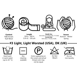 Angora Thick Yarn | #3 Light Worsted 3 Ply DK | 80% Acrylic, 20% Wool | Thread Crochet Lace Hand Knitting | Yarn for Knitting | Yarn for Crocheting | Angora Yarn (3 Pack, 4075 Peach)