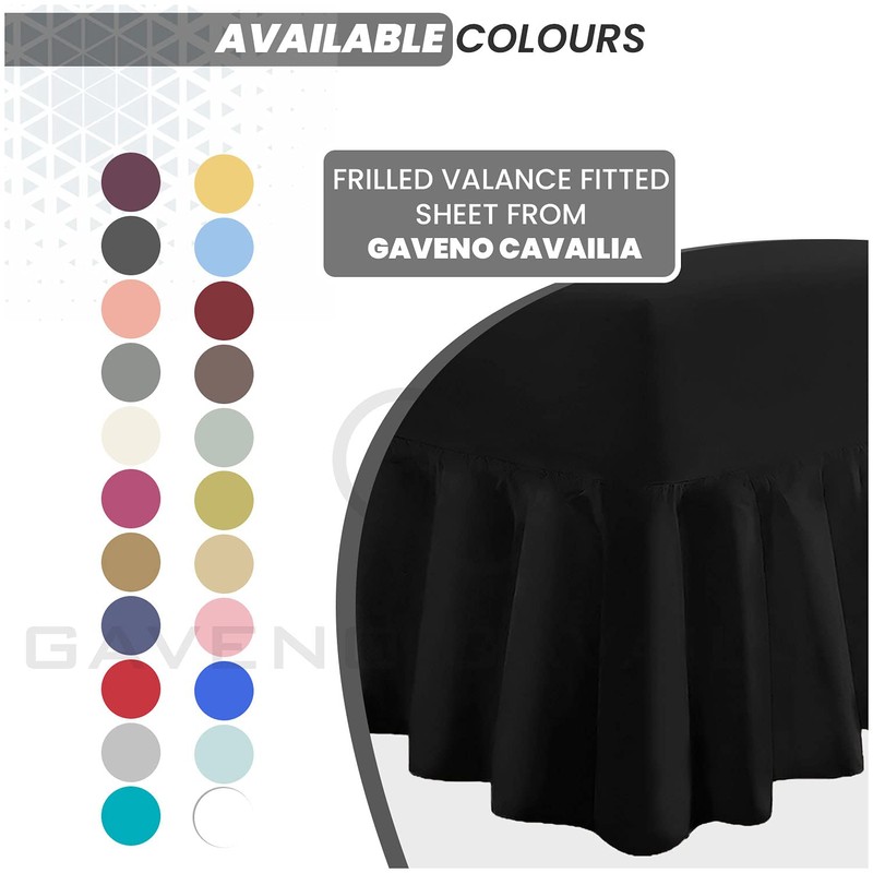 GC GAVENO CAVAILIA Easy Care Single Valance Sheet Frilly Bedding