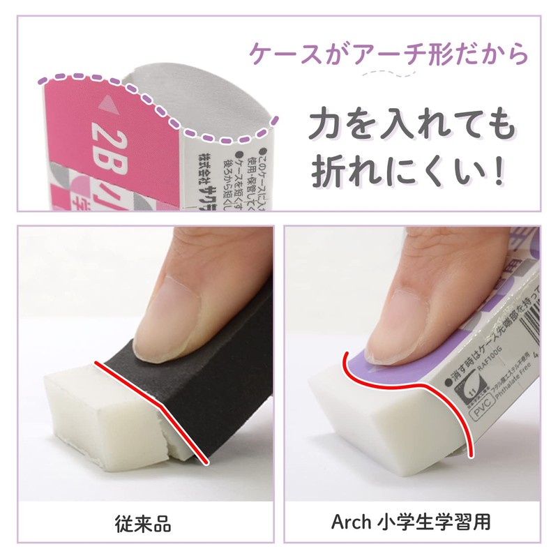 Sakura Crepas Eraser for Arch Elementary School Students, Green, 5
