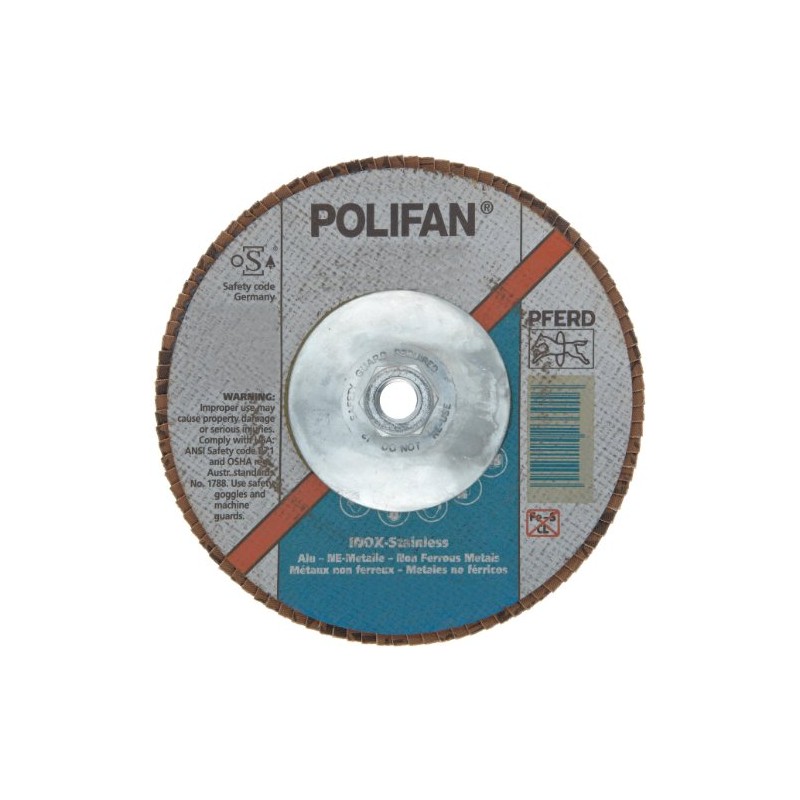 PFERD Polifan SG CO-COOL Abrasive Flap Disc, Type 29, Threaded